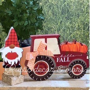 Fall Harvest Thanksgiving Tractor Sign Decor